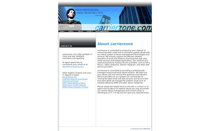 Ekrano kopija carrierzone.com
