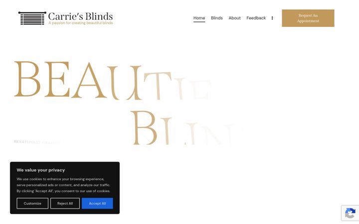 Screenshot of carriesblinds.co.uk