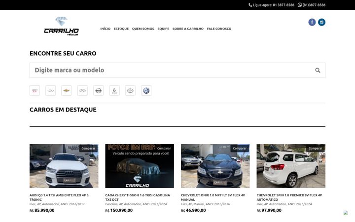 Screenshot of carrilhoveiculos.com.br