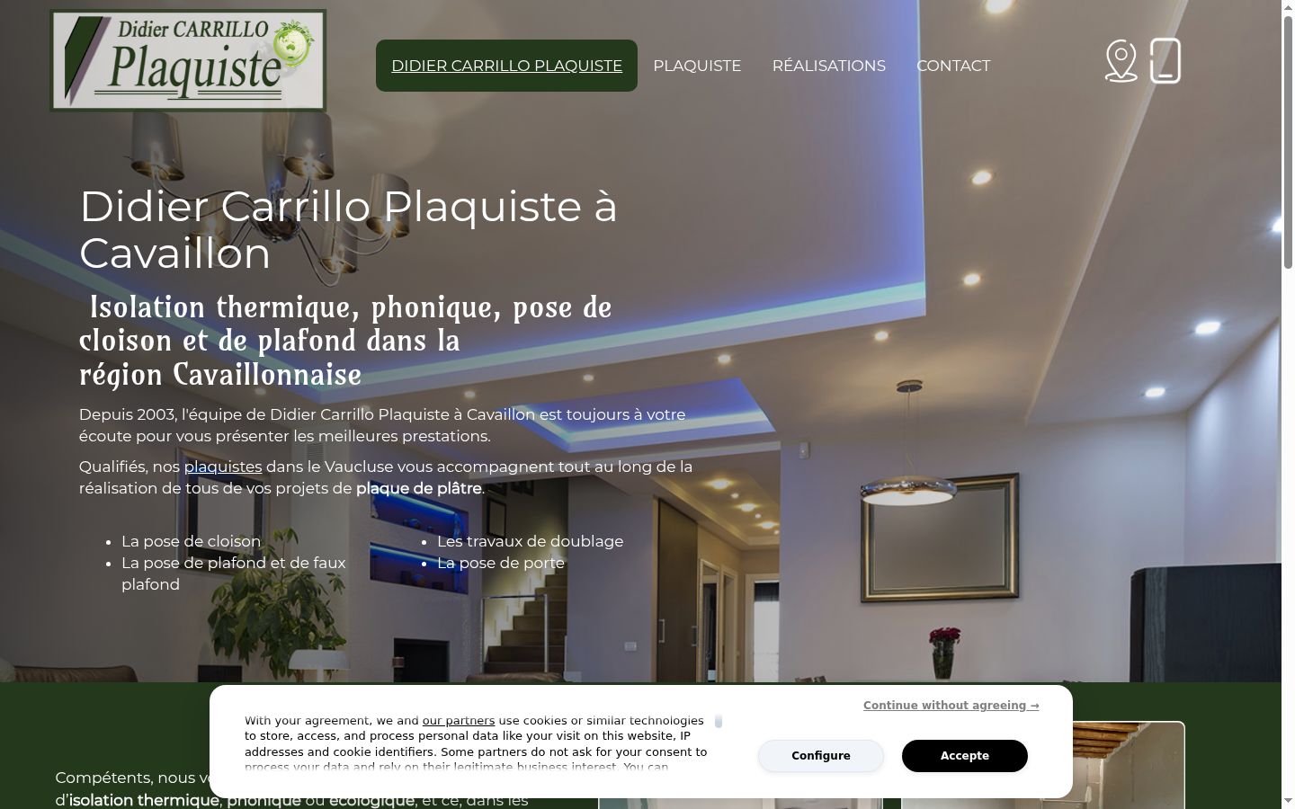 Screenshot of the consent banner shown before any interaction