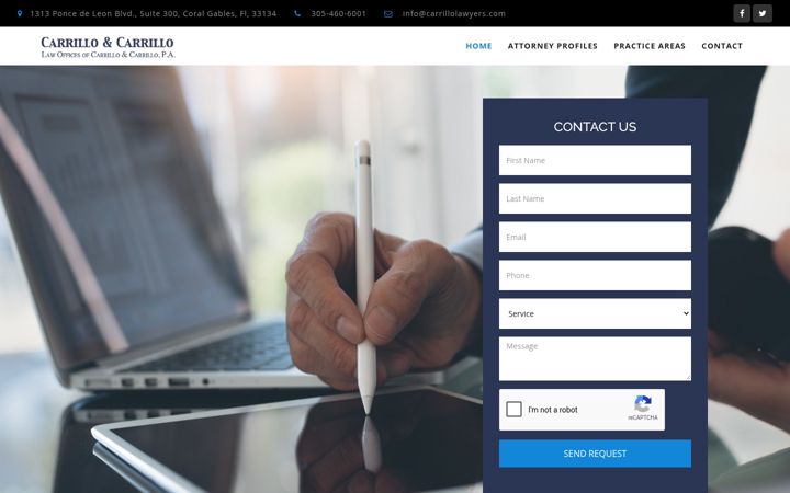 Screenshot of carrillolawyers.com
