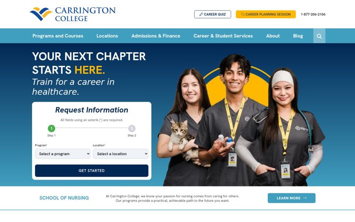 Screenshot of carrington.edu