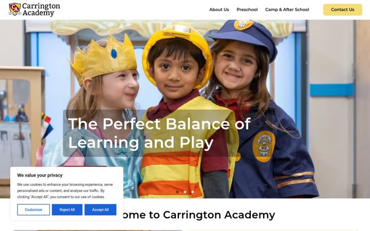Screenshot of carringtonacademy.com