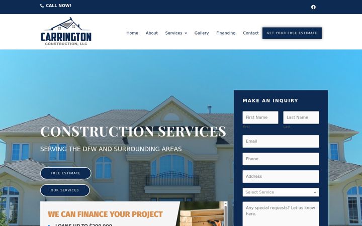 Screenshot of carringtonconstructiondfw.com