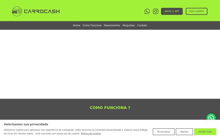 Screenshot stránky carrocash.com.br