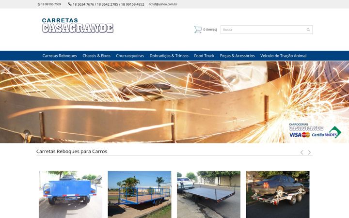 Screenshot of carroceriascasagrande.com.br
