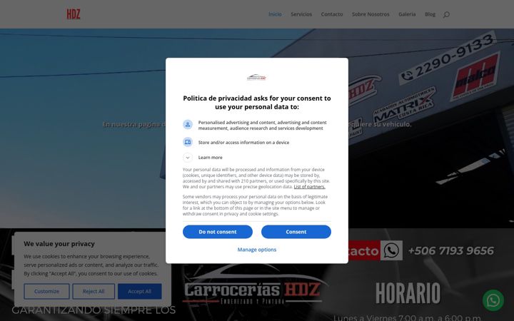 Screenshot of carroceriashdz.com