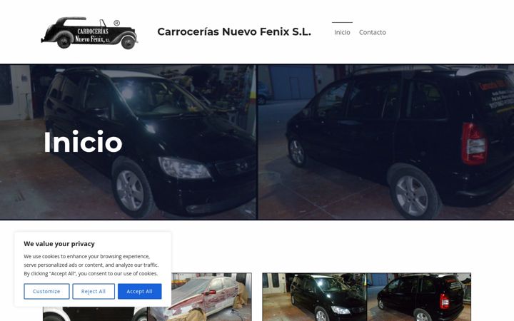 Screenshot of carroceriasnuevofenix.com
