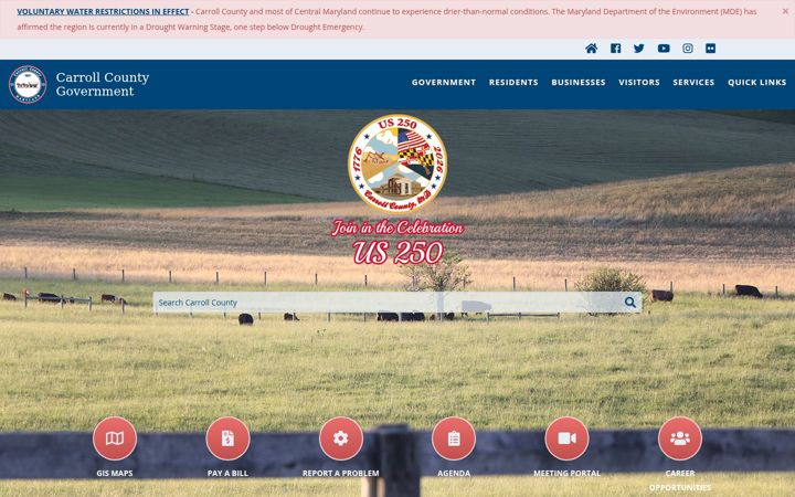 Screenshot of carrollcountymd.gov