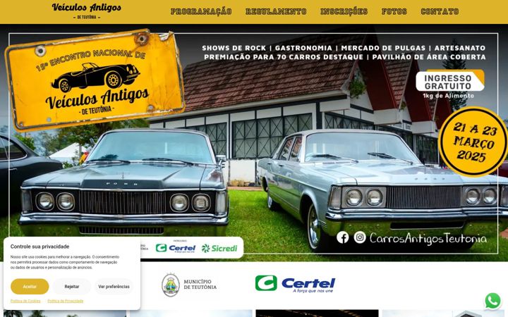 Screenshot of carrosantigosteutonia.com.br