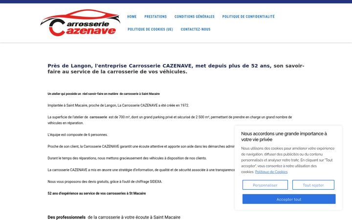 Screenshot of carrosserie-cazenave.fr