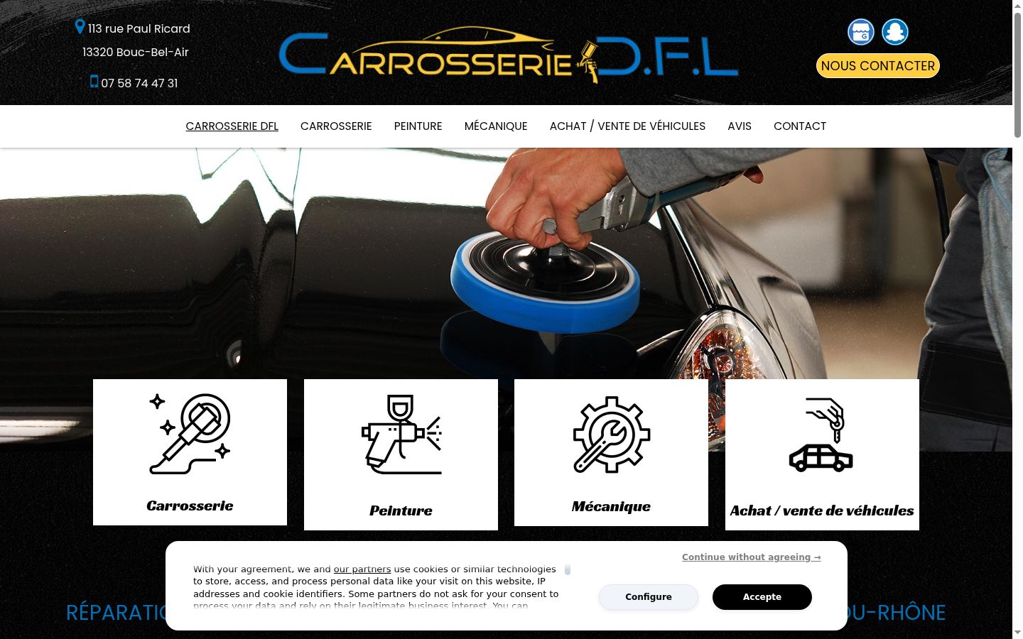 Screenshot del banner di consenso mostrato prima di qualsiasi interazione