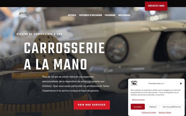Screenshot of carrosseriealamano.fr