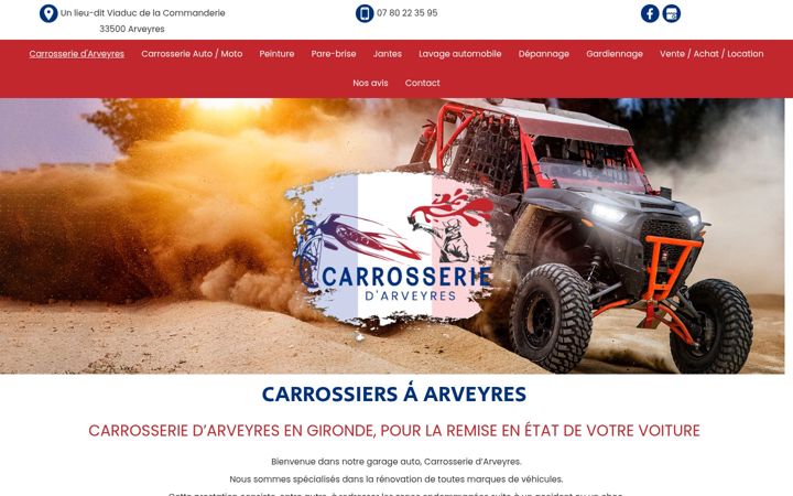 Screenshot of carrosseriearveyres.fr