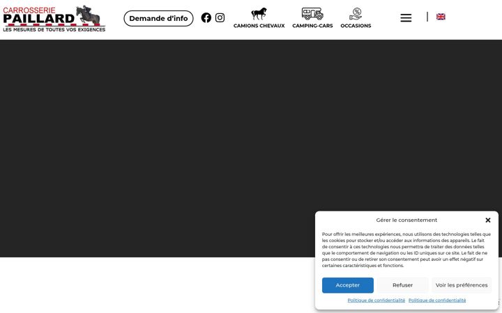 Screenshot of carrosseriepaillard.com