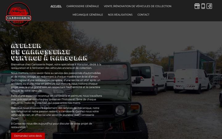 Screenshot of carrosseriepepet.fr