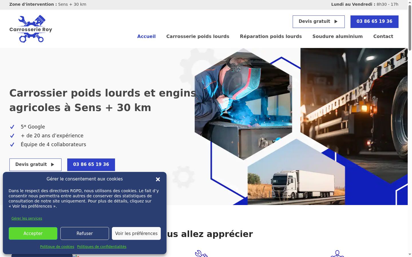 Screenshot del banner di consenso mostrato prima di qualsiasi interazione