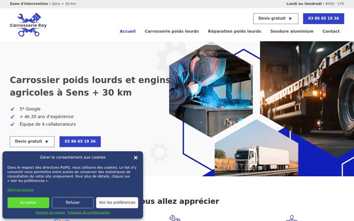 Screenshot of carrosserieroy.com