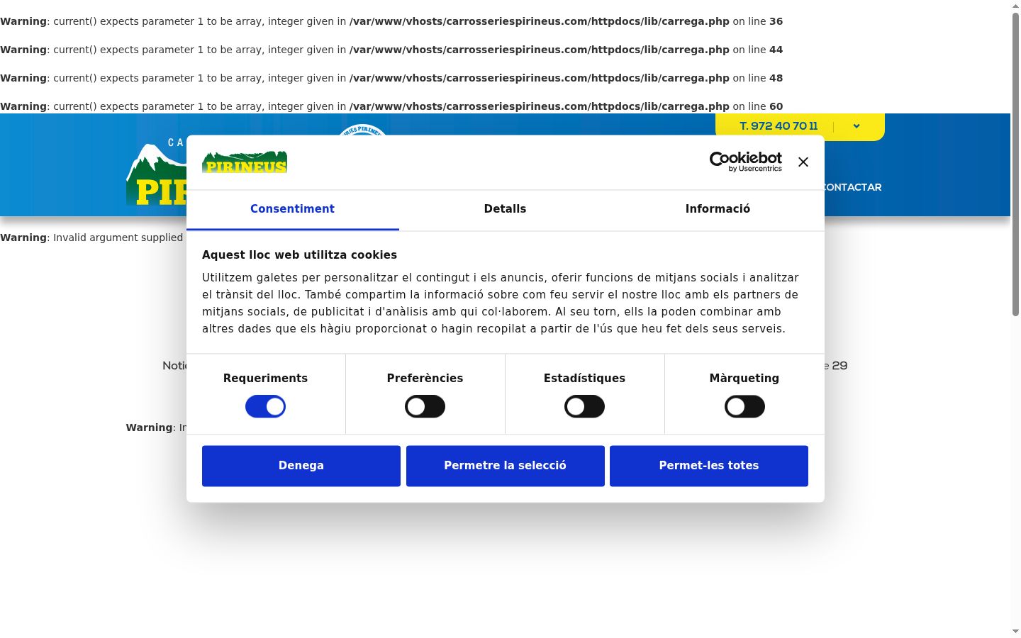 Screenshot del banner di consenso mostrato prima di qualsiasi interazione