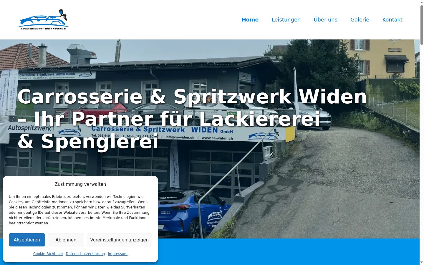 Screenshot des Einwilligungsbanners vor jeglicher Interaktion