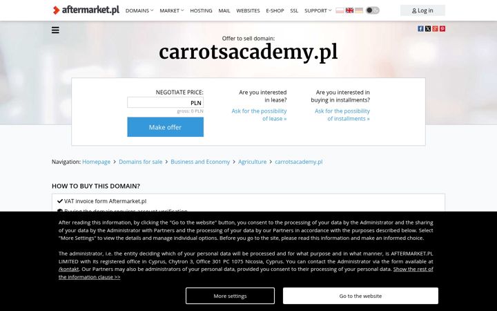 Captură de ecran a carrotsacademy.pl