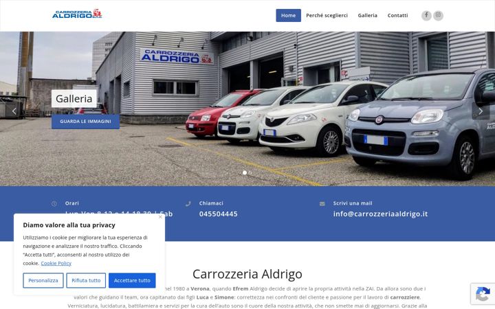 Screenshot of carrozzeriaaldrigo.it