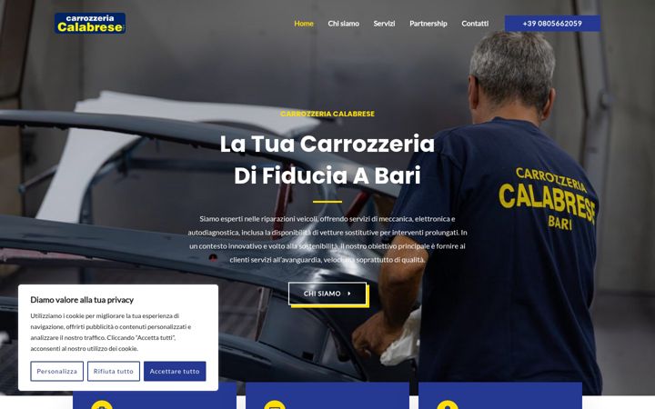 Ekrano kopija carrozzeriacalabrese.it