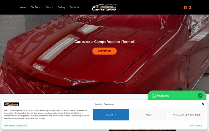 Ekrano kopija carrozzeriacampofredano.it