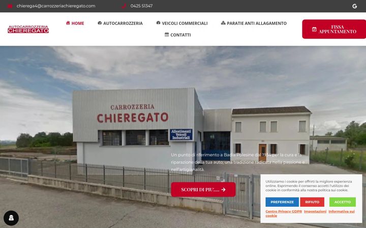 Zrzut ekranu carrozzeriachieregato.it