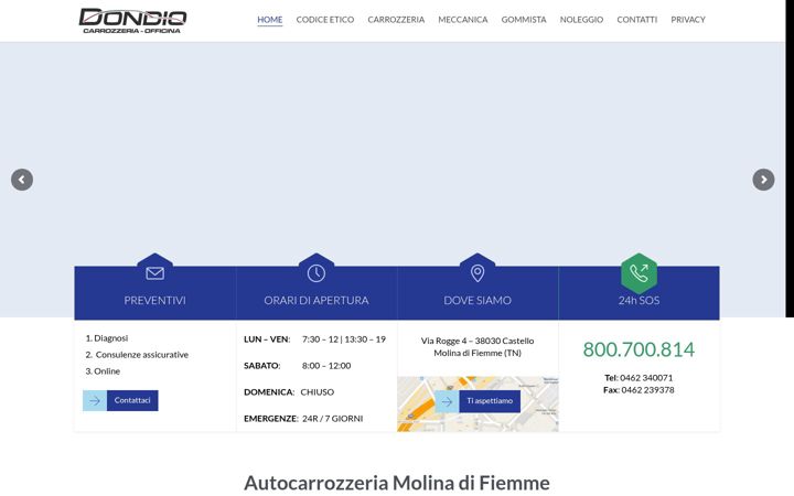 Screenshot di carrozzeriadondio.it