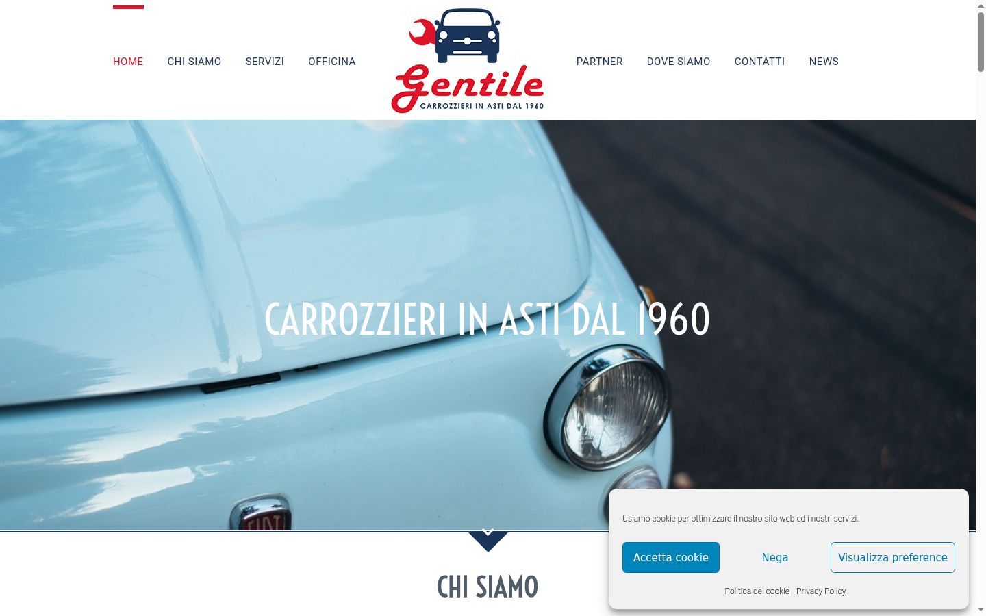 Screenshot del banner di consenso mostrato prima di qualsiasi interazione