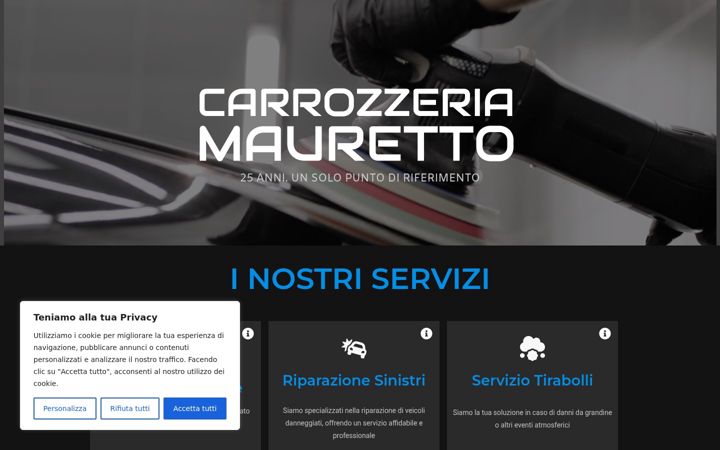 Captură de ecran a carrozzeriamauretto.it