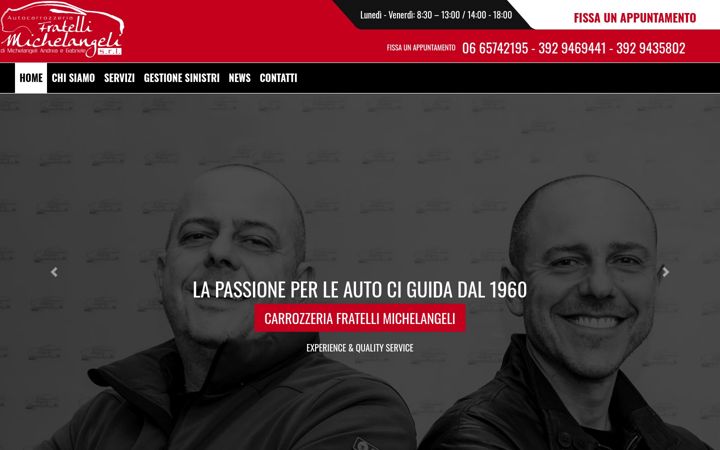 Screenshot of carrozzeriamichelangeli.it