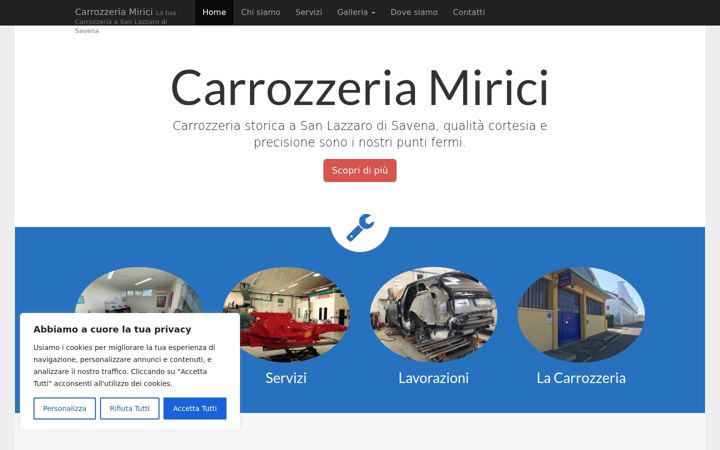 Captură de ecran a carrozzeriamirici.it