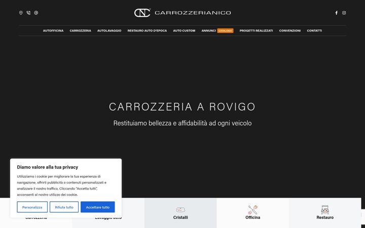Captură de ecran a carrozzerianico.it