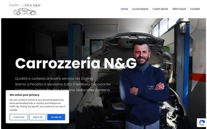 Screenshot of carrozzeriapecetto.it