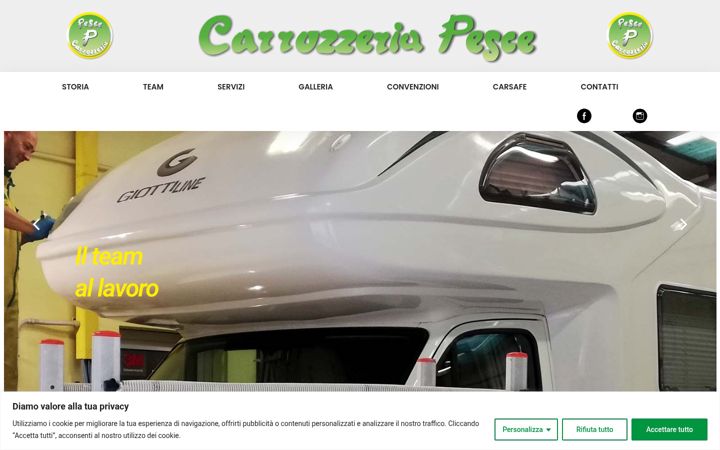 Snímek obrazovky carrozzeriapesce.it