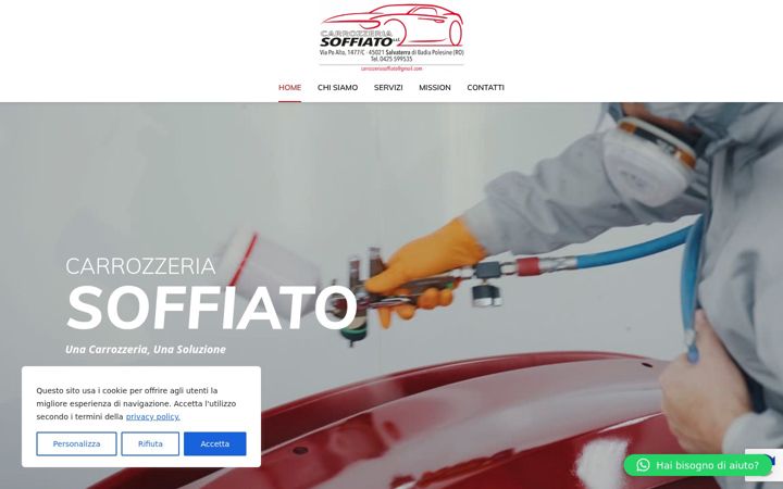 Screenshot of carrozzeriasoffiato.com