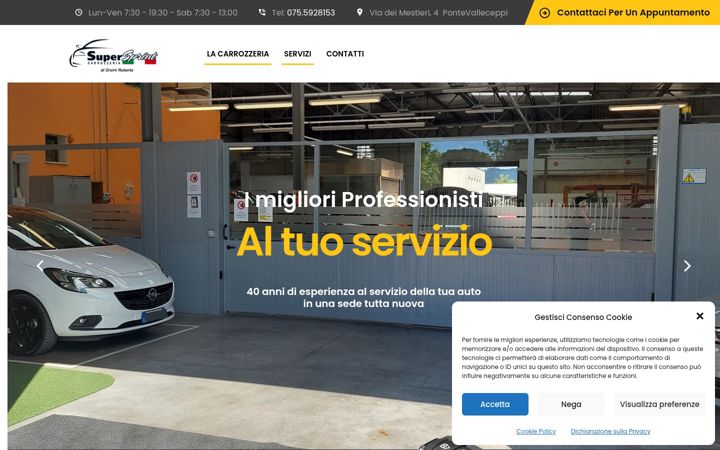 Screenshot of carrozzeriasupersprint.com