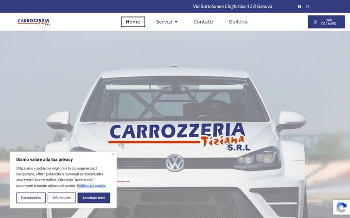 Ekrano kopija carrozzeriatiziana.it