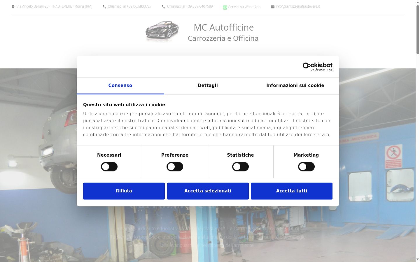 Captura de ecrã do banner de consentimento apresentado antes de qualquer interação