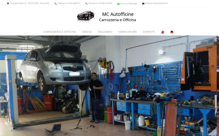 Screenshot of carrozzeriatrastevere.it
