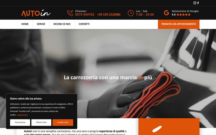 Screenshot of carrozzeriautoin.it