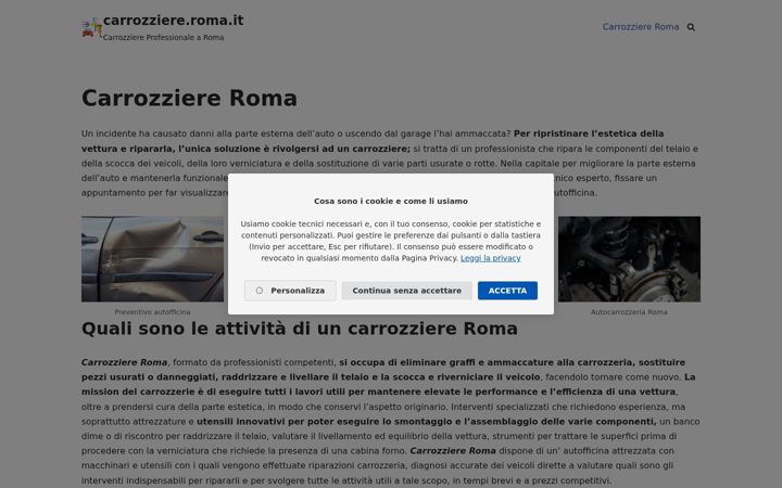 Screenshot of carrozziere.roma.it