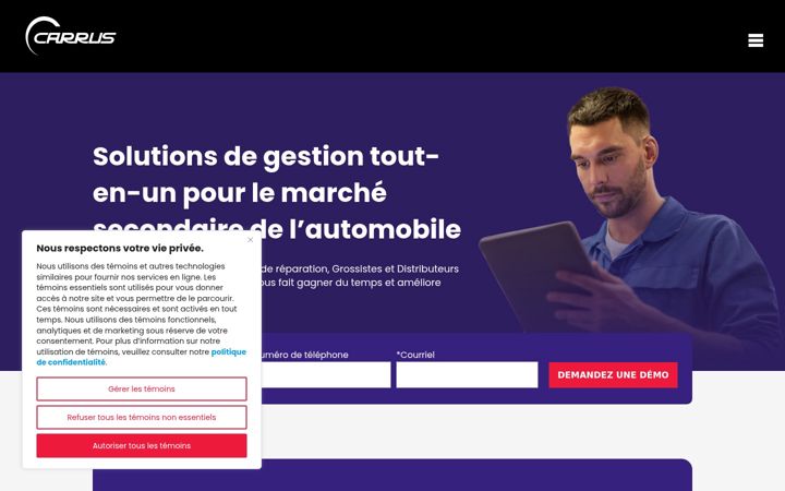 Capture d'écran de carrus.ca