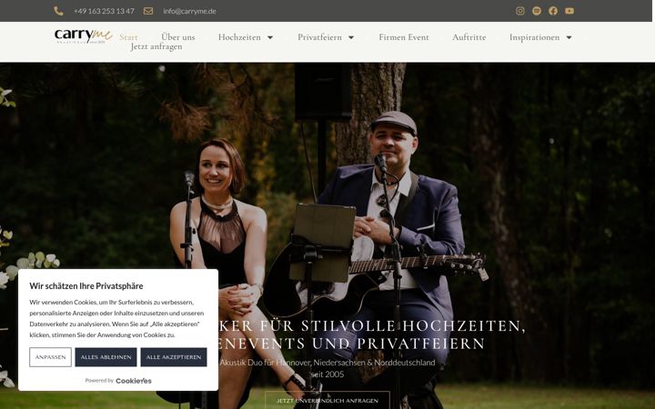 Екранна снимка на carryme-akustikduo.de