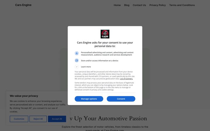 Screenshot of cars-engine.com