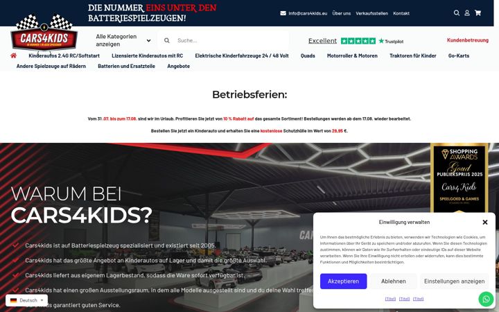 Skjermbilde av cars4kids.eu