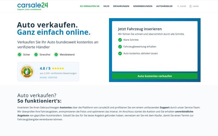 Screenshot of carsale24.com