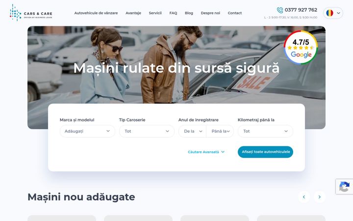 Screenshot of carsandcare.ro